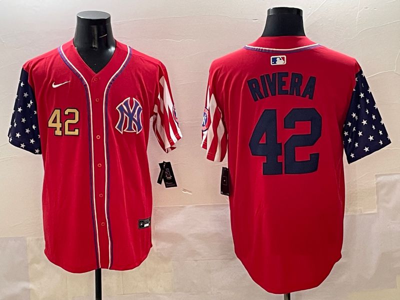 Men New York Yankees #42 Rivera Red a generation of national flags Jointly Name 2025 Nike MLB Jersey style 2